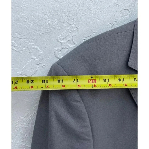 Gino Valentino Mens Hand Tailored Modern Fit Linen Blazer Sport Coat Gray Sz 42 - Picture 3 of 12